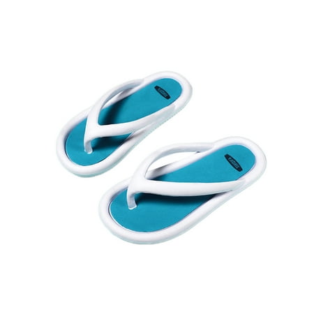 

Rotosw Women Slide Sandals Flat Heels Sandal Slip On Summer Slippers Non-slip Open Toe Flip Flops Home Waterproof Shower Slipper White Light Blue 7-7.5(W)/6-6.5(M)
