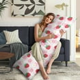 thumbnail image 5 of Strawberry Body Pillow Cover - Soft & Breathable, Hidden Zipper, 20"x54", Kawaii Strawberry & Floral Print - Perfect Gift for Strawberry Lovers, Side Sleepers, Pregnancy Support & Sweet Home Decor, 5 of 7
