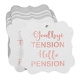 thumbnail image 3 of Inkdotpot Real Rose Gold Foil Good Bye Tension Hello Pension Retirement Tags Favor Bracket Shape Hang Pack Of 50 Paper Tags, 3 of 7