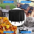 thumbnail image 2 of MYG Housse de Mobilier de Patio Rond Imperméable Housses de Protection pour Table Extérieure avec Cordon pour Ensemble de Mobilier de Jardin 230x110cm Noir, 2 of 6