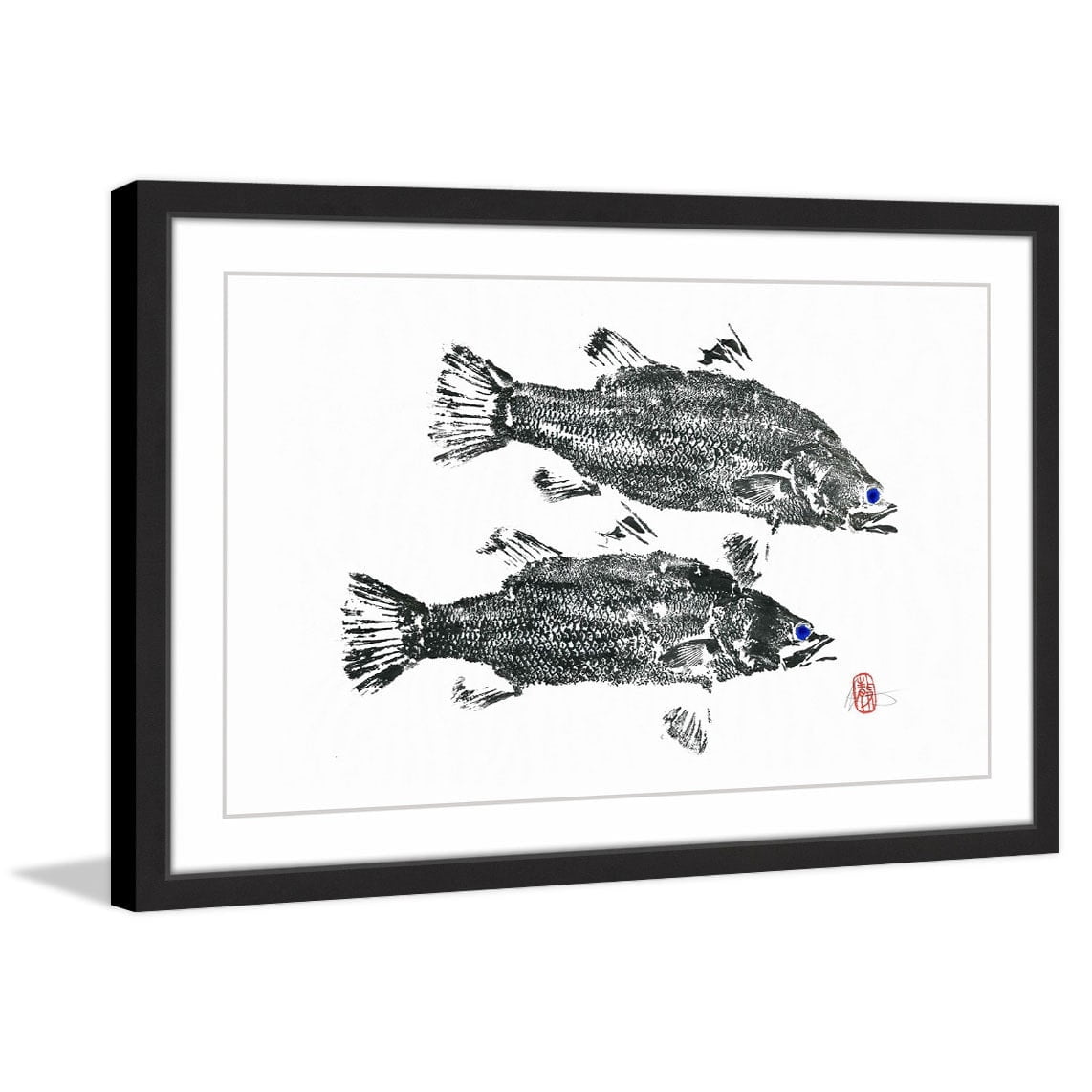 "Blue Eyed Fish" Framed Painting Print