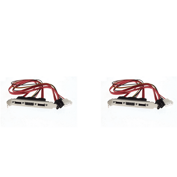 2X PC DIY SATA to ESATA and 4Pin IDE Molex Power PCI Bracket Slot Cable Full-Height for External Hard Drive