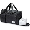 thumbnail image 6 of Small Gym Bag for Women, Travel Duffle Bag with Shoe Compartment, Black Checkered, 6 of 6