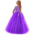 thumbnail image 4 of IDOPIP Flower Girls Vintage Floral Lace Dress 3/4 Sleeve Floor Length Tulle Dresses Wedding Party Evening Formal Pegeant Dance Prom Ball Gown 13-14 Years,Dark Purple, 4 of 8