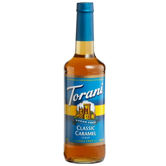 Torani 750 mL Sugar Free Classic Caramel Flavoring Syrup