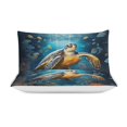 thumbnail image 3 of Nautical Green Sea Turtles 3 Pieces Duvet Cover with Zipper Closure,Premium Polyester Lightweight Bedding Set, 3 of 6