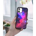 thumbnail image 5 of FINCIBO Soft Rubber Protector Cover Case for Apple iPhone 12 / 12 Pro 6.1" 2020 (NOT FIT Apple iPhone 12 Pro Max 6.7" 2020/iPhone 12 mini 5.4" 2020), Hot Pink Sky Galaxy Nebula, 5 of 5