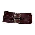 thumbnail image 3 of Cinturón de cuero ancho para mujer Yuyangstore marrón, 3 of 8