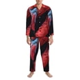 thumbnail image 3 of Sikiie Closeup Red Flamingo Portrait Mens Pajama Set, Soft Warm Long Sleeve Sleepwear, Cozy Button-Down Pjs for Men-XX-Large, 3 of 7