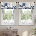 thumbnail image 2 of LALILO Kitchen Curtain Valance Big Wave Japanese Rod Pocket Window Curtain 52"x 18" Set of 2, 2 of 6