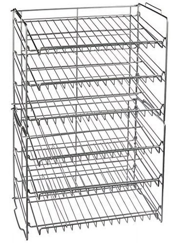 Atlantic Gravity-Fed Compact Double Canrack  Kitchen Organizer, Durable Steel Construction, Stackable or Side-by-Side, PN in Silver