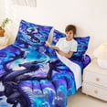 thumbnail image 3 of Feelyou Starry Sky Glowing Purple Cloud Dragon Queen Sheet Sets for Men Women Kids, Wildlife Bed Set, Blue Purple, 4pcs, 3 of 5