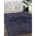 thumbnail image 2 of Ahgly Company Indoor Round Abstract Purple Navy Blue Abstract Area Rugs, 8' Round, 2 of 6