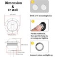 thumbnail image 5 of 10x 3/4" Round LED Clearence Light Front Rear Side Marker Indicators Light for Truck Car Bus Trailer Van Caravan Boat, Taillight Brake Stop Lamp (White, 12V), 5 of 13