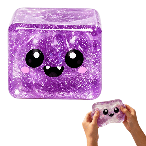 Halloween Cubes,Squishies Squeeze Cubes, Stress Relief Gadgets for Anxiety Relief,Purple
