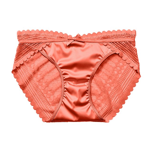 Ropa interior Gibobby con Entrenamiento Calzoncillos malla cintura mujer algodón color sólido rojo L