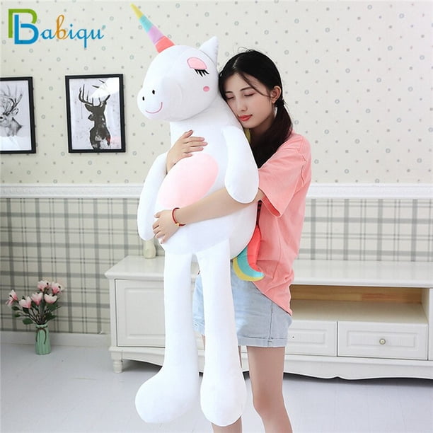 1pc 60-160cm Kawaii Rainbow Unicorn Plush Toys Stuffed Animal Horse Plush Doll for Children Kids Appease Toy Gift for GirlsWhite60cm Deng Xun unisex