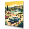 thumbnail image 2 of Designart "50'S Vintage Cars By The Beach I" Retro Car Wall Decor, 2 of 5