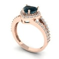 thumbnail image 2 of 1.49 ct Heart Cut Natural London Blue Topaz Halo Engagement Ring for Women in 18K Rose Gold, 2 of 5