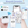 thumbnail image 4 of Mini Portable Thermal Printer, BT Wireless Bluetooth Instant Inkless Printer with 6 Paper Rolls, Printer for Photos Label List, 4 of 5