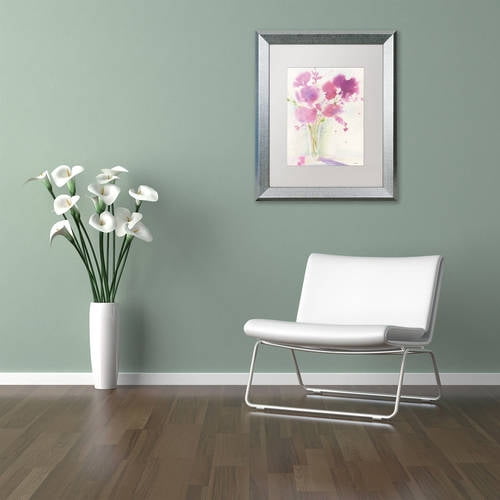 Trademark Fine Art 'Magenta Hues' Canvas Art by Sheila Golden, White Matte, Silver Frame