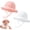 pink, white, variant on 2 Pack Baby Sun Hat with UPF 50+ Sun Protection, Wide Brim Muslin Fisherman Sunhat for Infants 3-12 Months, Windproof Sun Hat with Adjustable Chin Strap for Boys Girls Beach Park