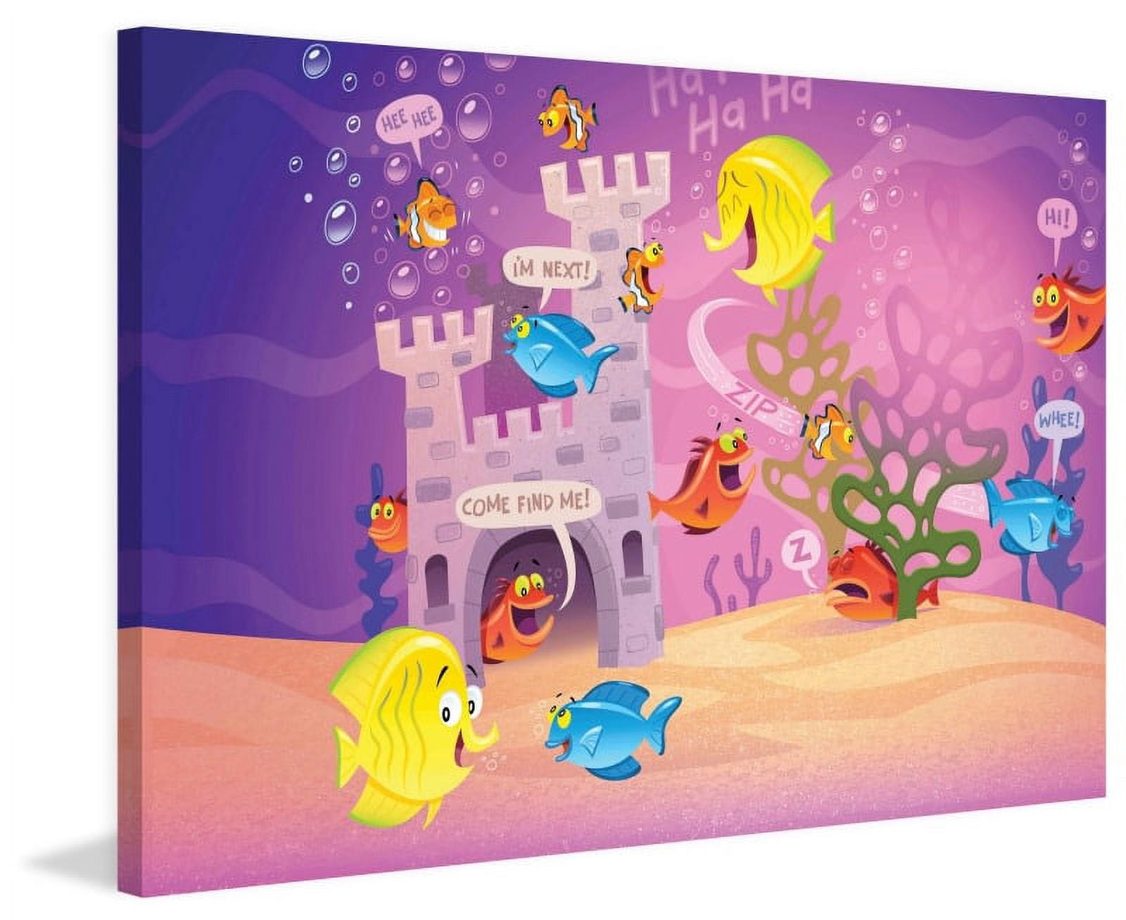 Marmont Hill "Fishes" by Curtis Painting Print on Canvas