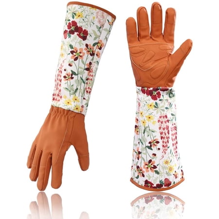 Leather Rose Garden Gloves Women Extended Long Pro Rose Pruning ...