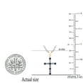 thumbnail image 3 of Dazzlingrock Collection Round Blue Sapphire & Baguette White Diamond Religious Cross Pendant for Women with 18 Inch Silver Chain (0.15 ctw, Color I-J, Clarity I1-I2) in 14K Rose Gold, 3 of 4