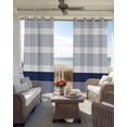 thumbnail image 4 of Navy Blue Stripe Blackout Curtains 39 Inches Long for Bedroom, Modern Rustic Horizontal Blue Striped Thermal Insulated Room Darkening Black Out Window Curtain Panels Grommet Drapes for Living Room, 4 of 8