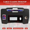 thumbnail image 3 of HLL Gmaing Desk PC Computer Desk Z Shaped Gaming Workstation Ergonomic Gaming Table with Headphone Hook for Home Office 35 in,Red, 3 of 9