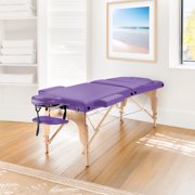Saloniture Professional Portable Massage Table with Backrest - Lavender