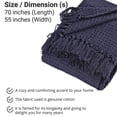 thumbnail image 3 of Shop LC Navy Blue Honeycomb Pattern Cotton Throw Super Soft with Tassels 70"X55" Gifts, 3 of 11