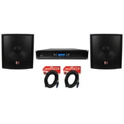 (2) Rockville SBG1158 15" Pro DJ PA Subwoofers+5000w 2-Channel Amplifier+Cables