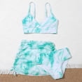 thumbnail image 3 of GYRATEDREAM 7-12T Big Girls Tie-Dye Swimsuits 3 Piece Bikini Set Bathing Suit Swimwear with Cover Up Beach Skirt UPF 50+, 3 of 8
