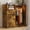 Retro Brown, variant on Dresser with Hanging Rack for Bedroom, 4 Drawer Dresser with LED Lights & Charging Station, Large Dressers & Chest of Drawers, Storage Organizer with Open Shelves for Living Room, Brown
