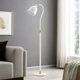 thumbnail image 4 of Evelyn&Zoe Vincent Adjustable/Arc Floor Lamp with Metal Shade, Matte White/Brass/Matte White, 4 of 11