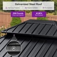thumbnail image 3 of PURPLE LEAF 12' X 14' Outdoor Hardtop Gazebo for Patio Galvanized Steel Double Roof Permanent Canopy Teak Finish Coated Aluminum Frame Pavilion Gazebo with Netting, 3 of 9