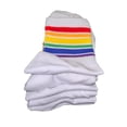 thumbnail image 2 of Cotton Rainbow Socks Mid-top Athletic Running Soft Thin No Show White Socks for Men and Women 6 Pairs, 2 of 9