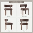 thumbnail image 4 of AFO Upholstered Dining Chair Set of 2, Faux Leather Seat with Solid Wood Legs Ergonomic Curved Back Kitchen Modern Chairs for Dining Room Living Room Cafe Espresso Brown, 4 of 8