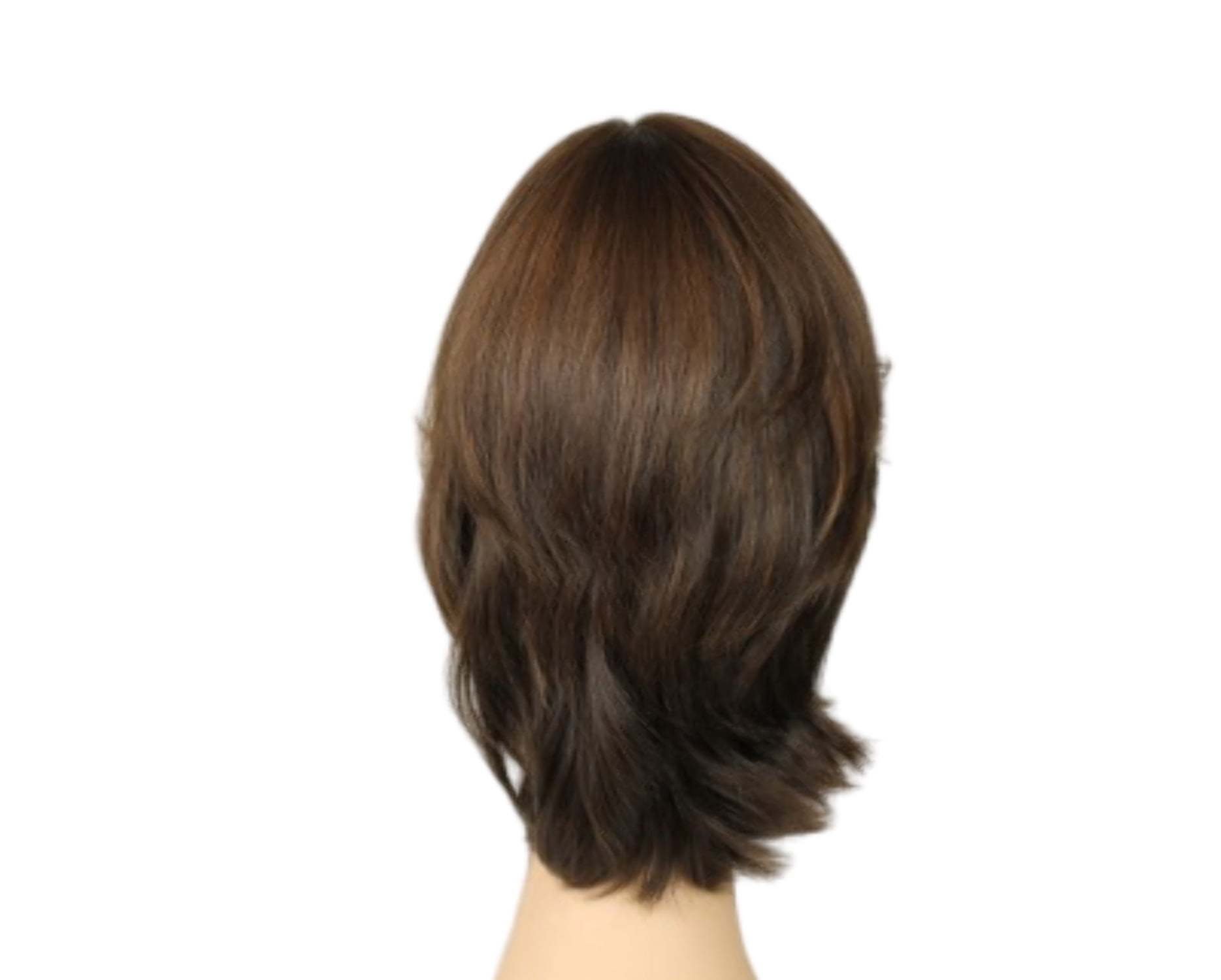 European Human Hair Freeda Wig Shlomit Brown With Warm Highlights Skin Top Size M