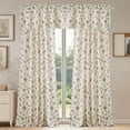 thumbnail image 7 of NICETOWN Valance Curtains for Windows, Double Layer Floral Linen Kitchen Curtains, Rod Pocket Farmhouse Rose Pattern Semi Sheer Light Filtering Linen Cafe Curtains, Red, 52"x18", 1 Panel, 7 of 7