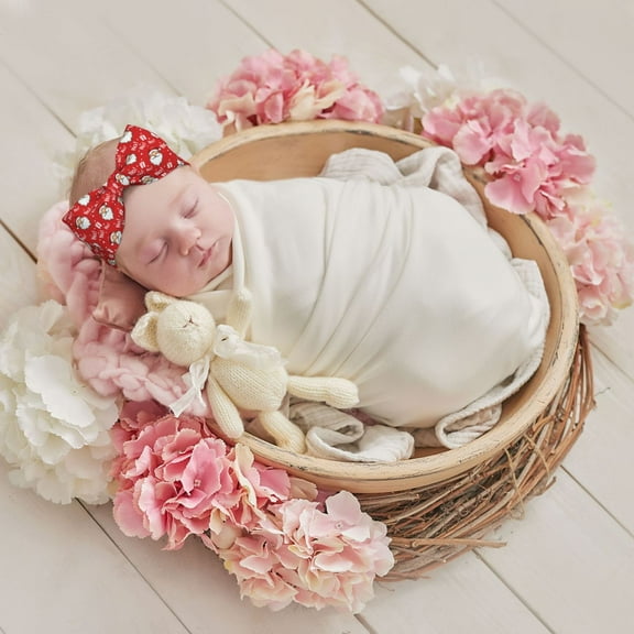 Pofeuu Merry Christmas Santa Claus A Print Baby Newborn Hats Set Knot Beanie Hats Soft for Infant Baby Girls Boys Caps