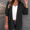 thumbnail image 1 of Cárdigan de mujer de invierno de color liso, súper suave y versátil, cárdigan de cuello holgado, abrigo superior para mujer, 1 of 5