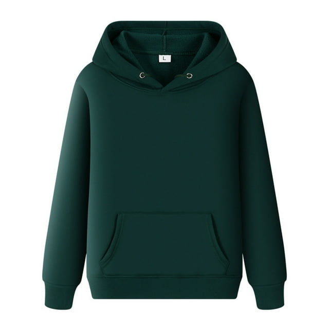 Chandail à Capuchon Homme Automne Sweat à Capuche Solide avec Poche Manches Longues Vert m