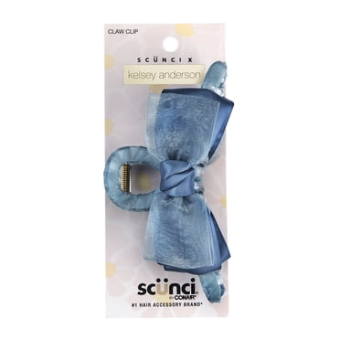 Scunci x Kelsey Anderson Bow Claw Clip, Blue, 1 count