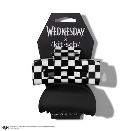 Wednesday x Kitsch Checkered Claw Clips 2pc Set