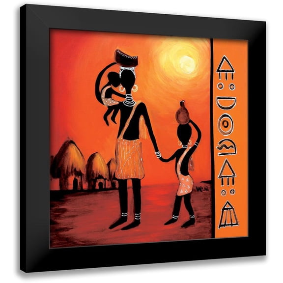 Veda 12x12 Black Modern Framed Museum Art Print Titled - Black Family I