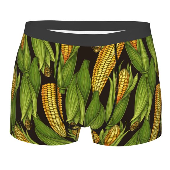 Rateoe Corn 2 Mens Boxer Briefs Poly Spandex Performance Boxer Briefs Underwear Hem Boxer Briefs - Small