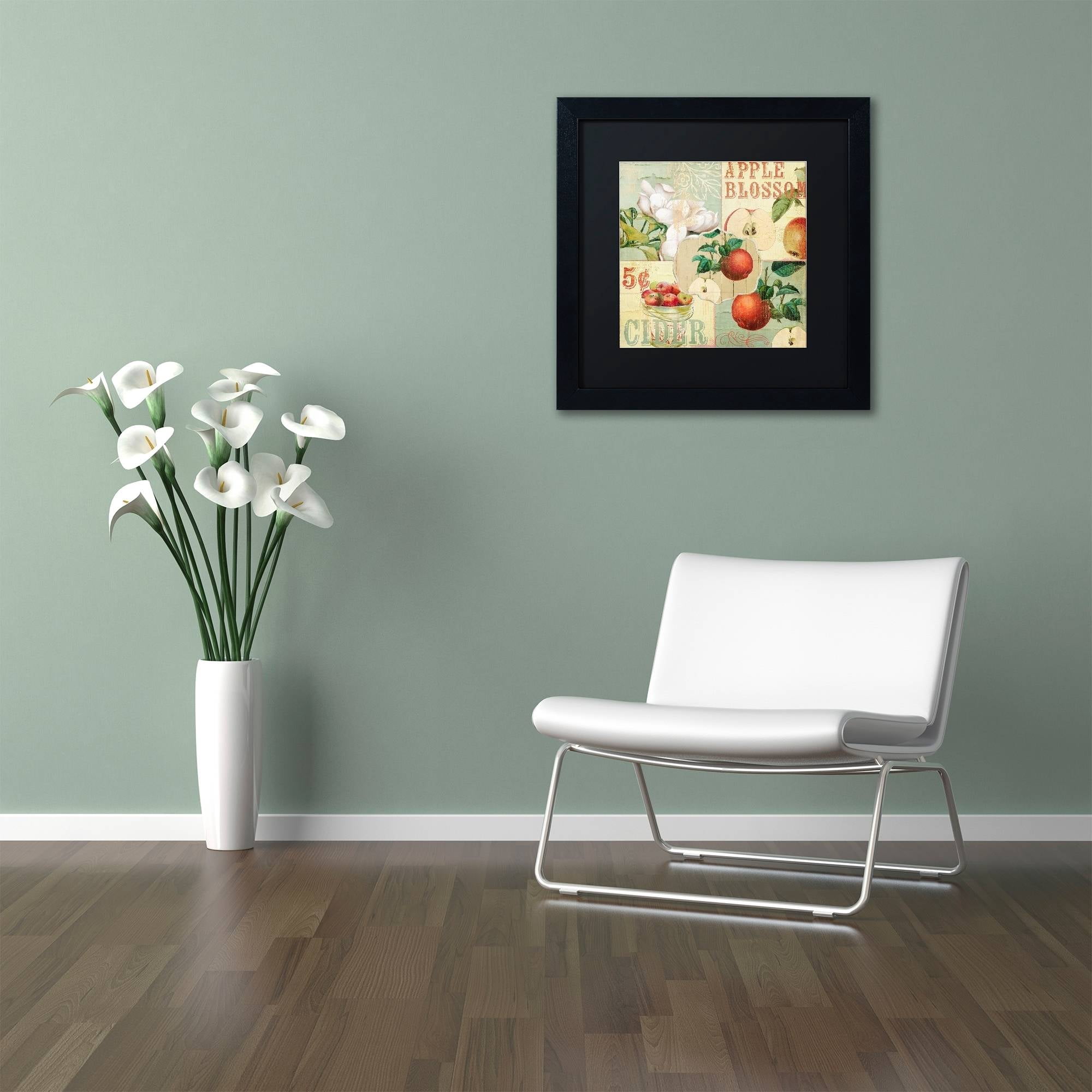 Trademark Fine Art "Apple Blossoms I" Canvas Art by Color Bakery Black Matte, Black Frame